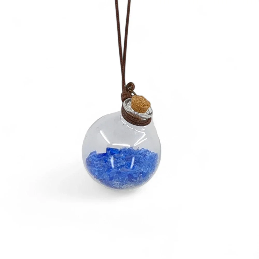 Cobalt Glass Shard Globe Manganese Glowing Car Charm Suncatcher Wish Bottle 2435